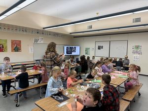 Students doing Art